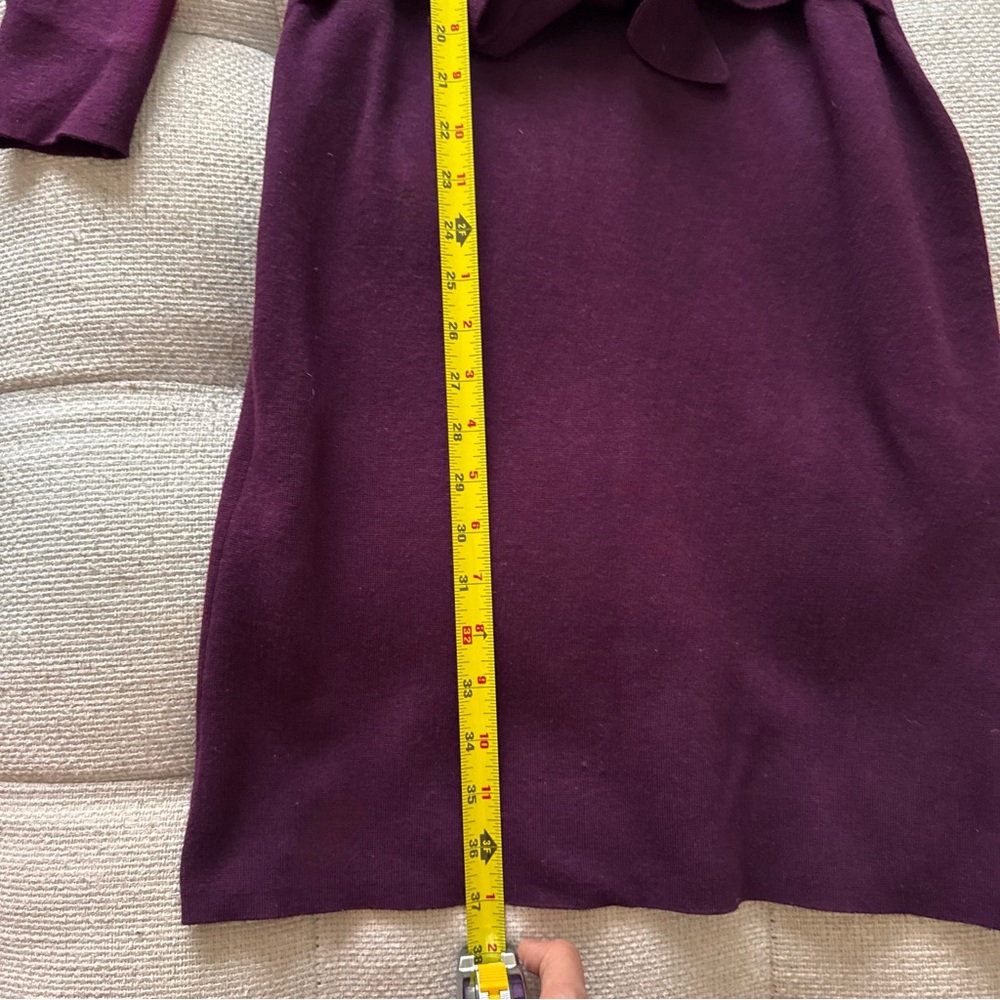 Hobbs London Plum Purple Wrap Dress Wool Blend Machine Washable Size US 2 - Picture 7 of 10